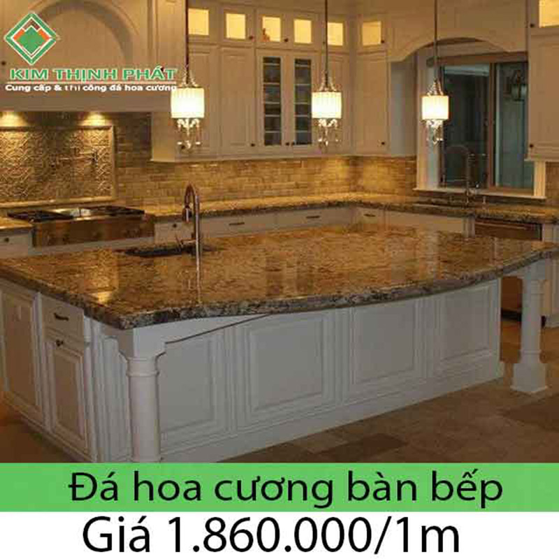 Giá đá hoa cương bếp granite cũng được dùng rộng rãi trong