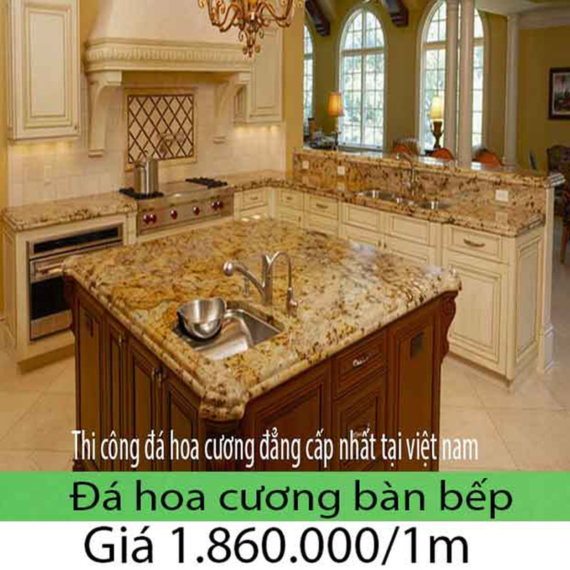 Giá đá hoa cương bếp granite đạt tỷ lệ sang trọng cao nhất trong thiết kế